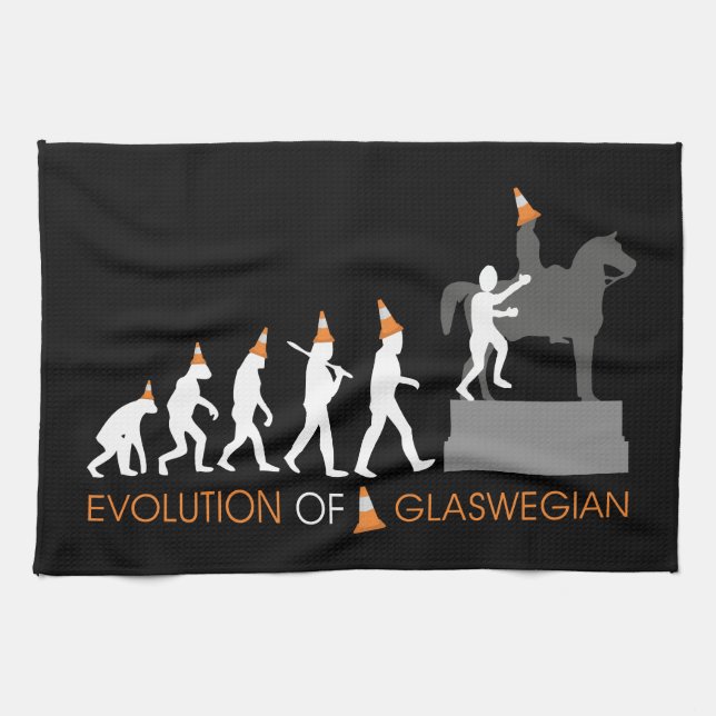Duke of Wellington's Glasgow Traffic Cone Hat Tea Towel (Horizontal)