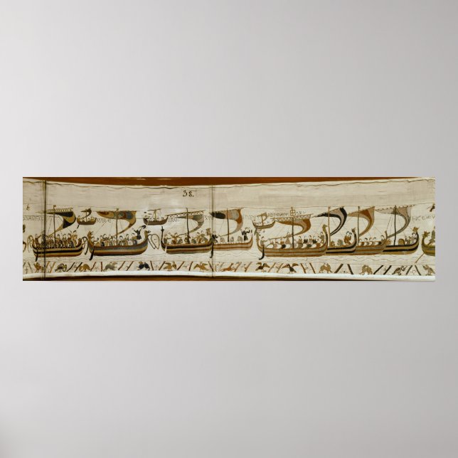 Duke William and his fleet cross Pevensey Poster (Front)