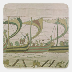 Duke William and his fleet cross the Channel Square Sticker