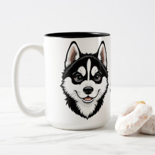 Dulce Husky Puppy Siberian Two-Tone Coffee Mug