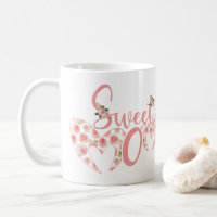 dulce mamá con flores y corazones