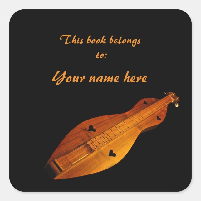 Dulcimer Bookplate Square Sticker (Front)