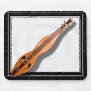 DULCIMER IN BLACK FRAME-MOUSEPAD MOUSE MAT