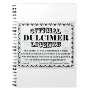 Dulcimer License Notebook