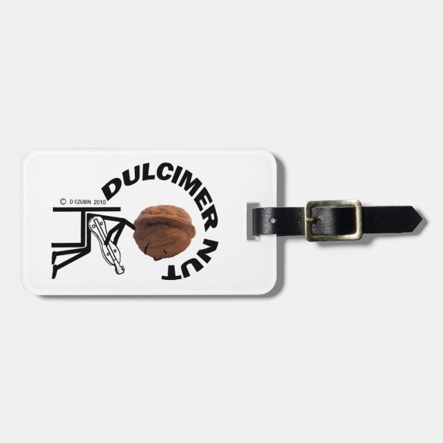Dulcimer Nut Luggage Tag (Front Horizontal)