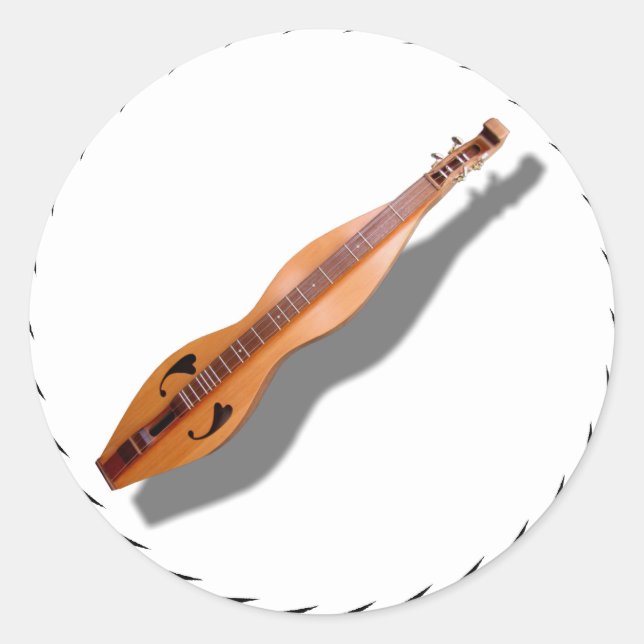 DULCIMER-STICKER CLASSIC ROUND STICKER (Front)