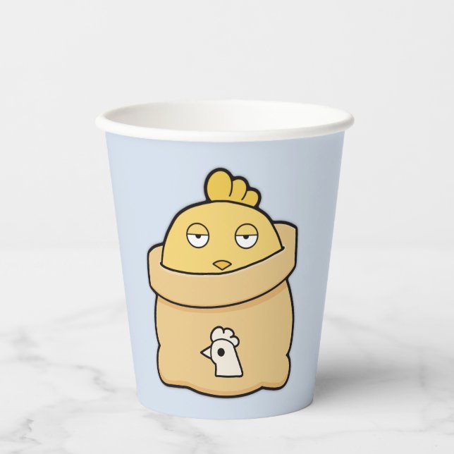 Dull Chick, Full Bag Paper Cups (Front)