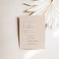 Dull Pink Minimalist Bridal Shower Invitation