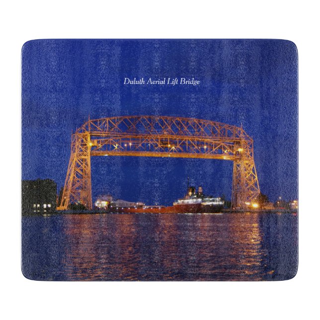 Duluth Aerial Lift Bridge & John G. Munson Cutting Board (Front)