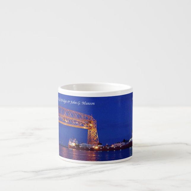 Duluth Aerial Lift Bridge & John G. Munson Espresso Cup (Front)