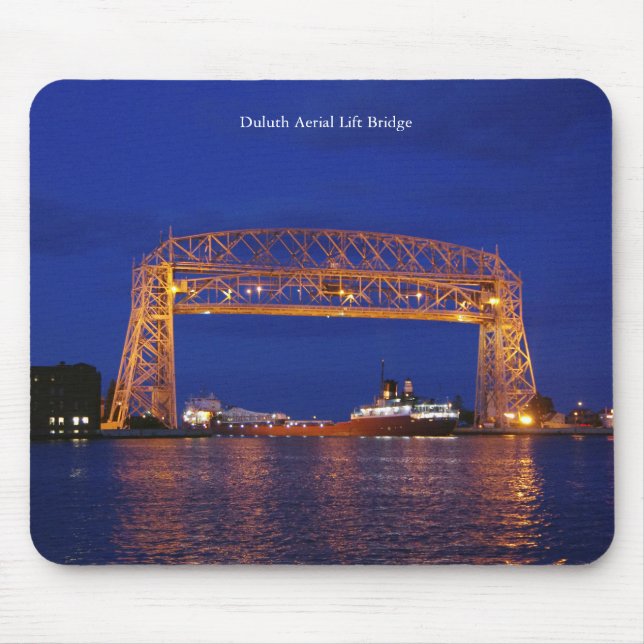 Duluth Aerial Lift Bridge & John G. Munson Mouse Mat (Front)