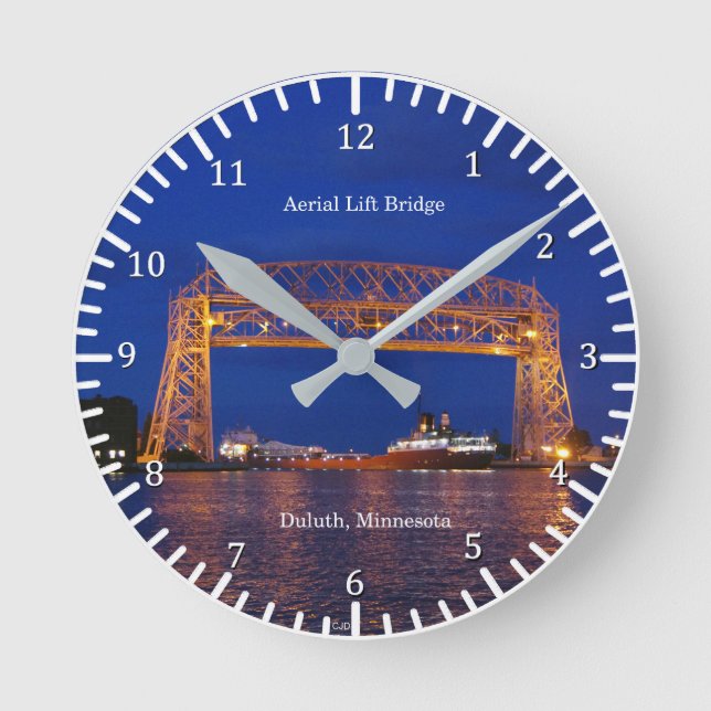 Duluth Aerial Lift Bridge & John G. Munson Round Clock (Front)