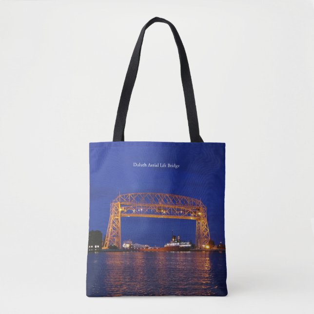 Duluth Aerial Lift Bridge & John G. Munson Tote Bag (Front)