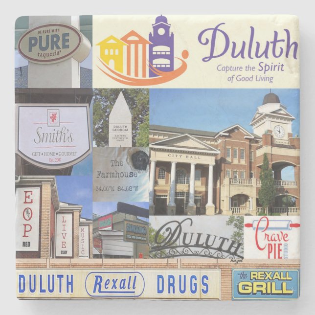 Duluth, Georgia, Collage  Marble Coasters (Front)