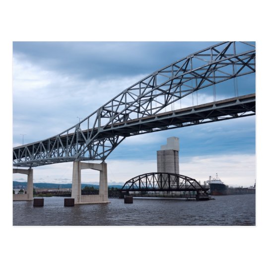 Duluth Harbour Bridges on Lake Superior Postcard