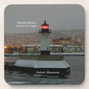Duluth Harbour North Pier Light 6 plastic coasters