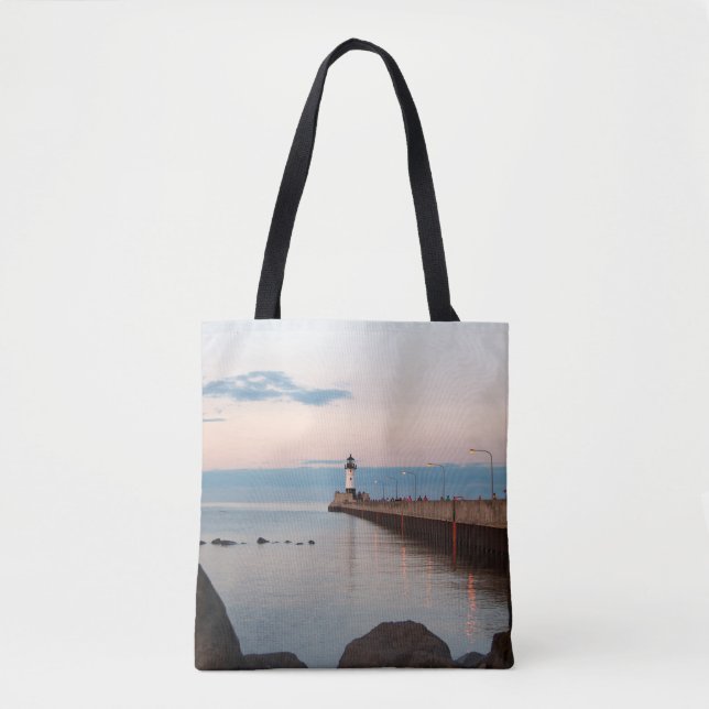 Duluth Harbour North Pier Light all over bag (Front)