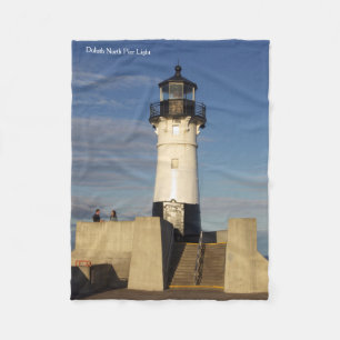 Duluth Harbour North Pier Light fleece blanket