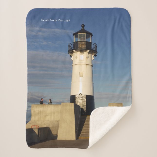Duluth Harbour North Pier Light sherpa blanket (Front)