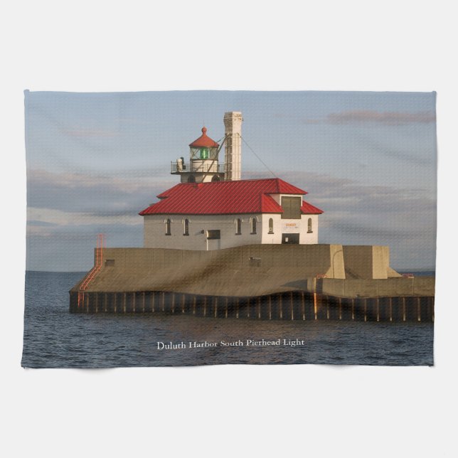 Duluth Harbour South Pierhead Light kitchen towel (Horizontal)