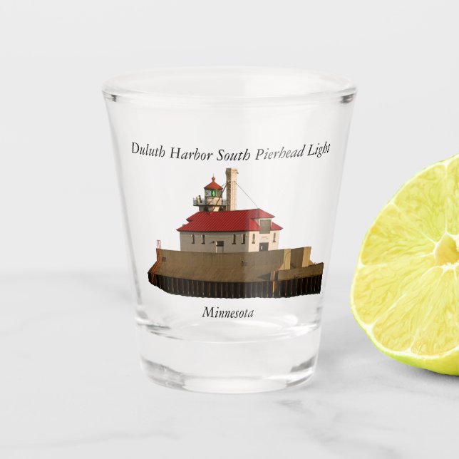 Duluth Harbour South Pierhead Light shot glass (Front)