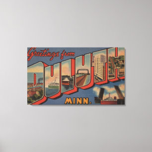 Duluth, Minnesota - Large Letter Scenes Canvas Print