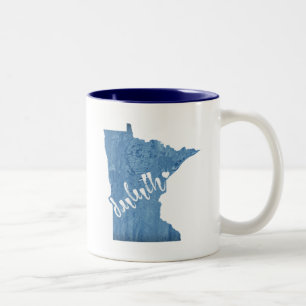 Duluth Minnesota Wood Plaque Two-Tone Coffee Mug