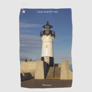 Duluth North Pier Light golf towel
