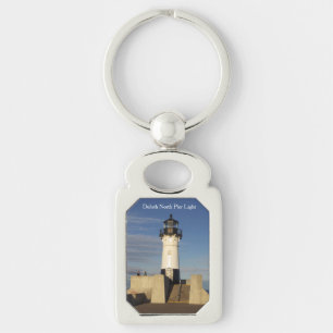 Duluth North Pier Light metal key chain