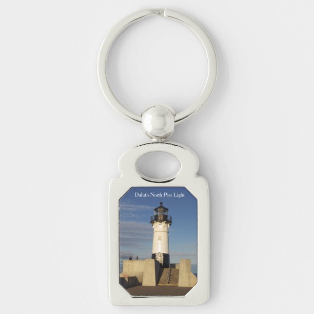 Duluth North Pier Light metal key chain (Front)