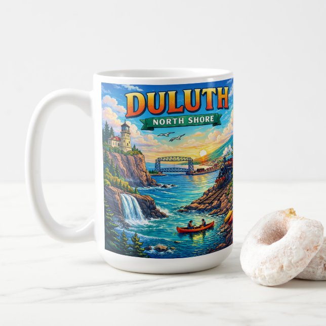 Duluth North Shore Minnesota Souvenir Coffee Mug (With Donut)