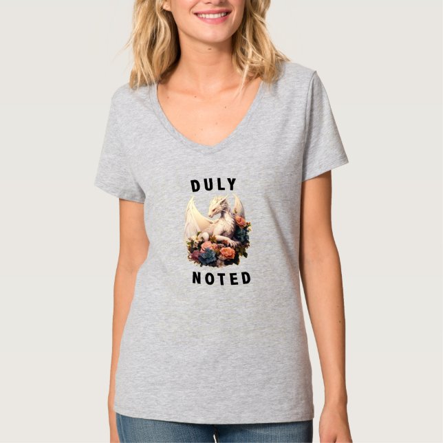 Duly Noted Dragon Tee - Black Text (Front)