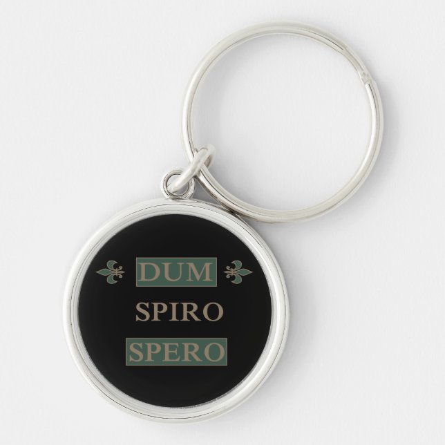 dum spiro spero, latin phrase key ring (Front)