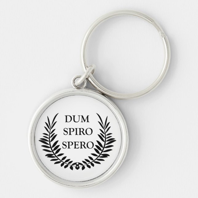 dum spiro spero, latin phrase key ring (Front)