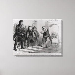 Dumas, Hugo et Balzac seeking their admission Canvas Print
