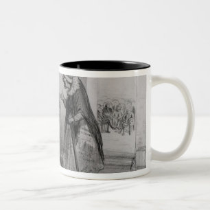 Dumas, Hugo et Balzac seeking their admission Two-Tone Coffee Mug