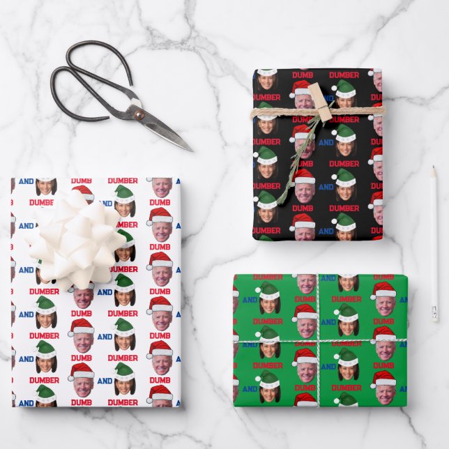Dumb And Dumber Haris and Biden Vote For Trump Wrapping Paper Sheet (Front)