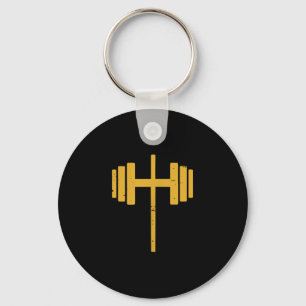Dumbbell Cross Barbell Jesus Funny Christian Worko Key Ring