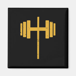 Dumbbell Cross Barbell Jesus Funny Christian Worko Magnet
