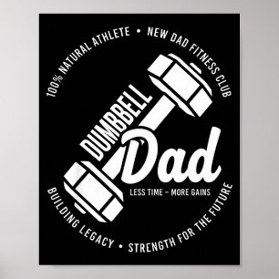 Dumbbell dad fitness gym lifestyle father workout poster