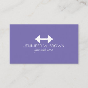 Dumbbell Fitness Personal Trainer Coach purple Business Card