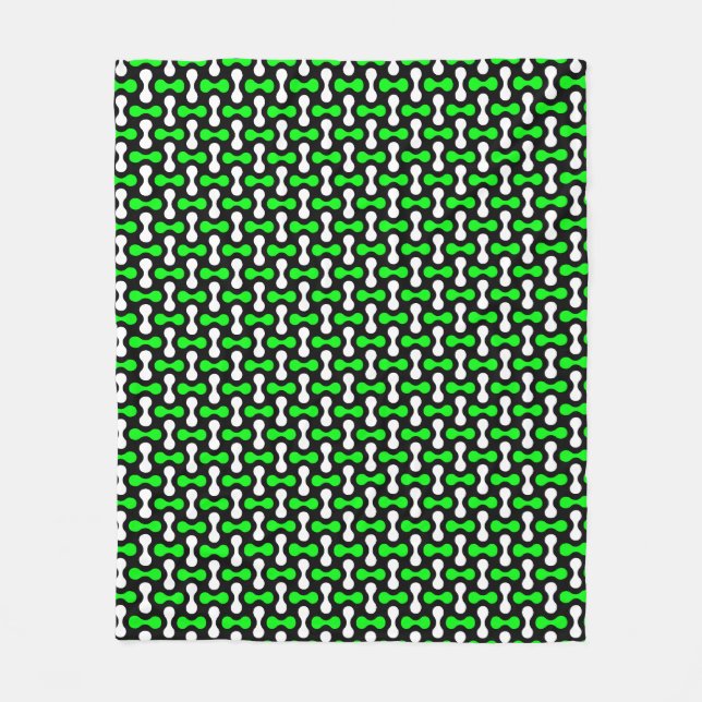 dumbbell  pattern 2 in 1 repeat blancky fleece blanket (Front)