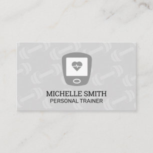 Dumbbell Pattern   Heart Rate Monitor Business Card