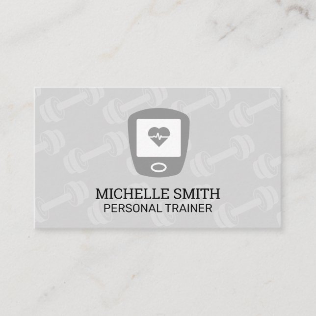 Dumbbell Pattern | Heart Rate Monitor Business Card (Front)