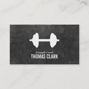 Dumbbell   Personal Trainer (slate) Business Card