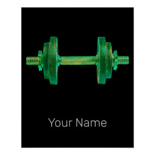 Dumbbell Retro Bodybuilder Gym Fitness Or Coach Poster