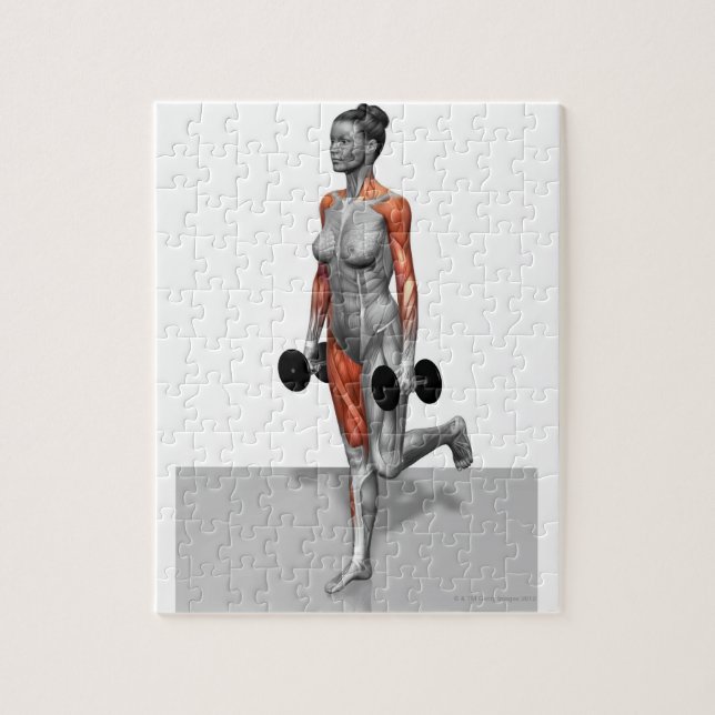Dumbbell Single Leg Deadlift 2 Jigsaw Puzzle (Vertical)