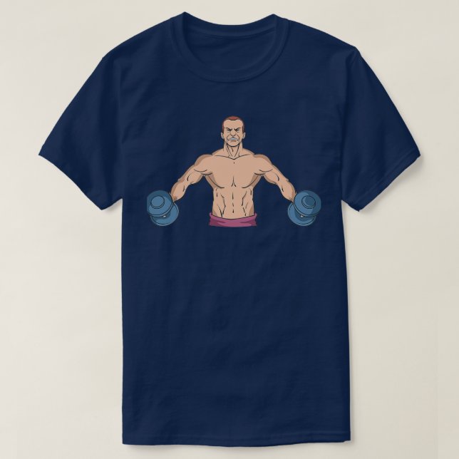 Dumbbell training weight lifting T-Shirt (Design Front)