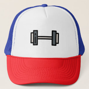 dumbbell trucker hat