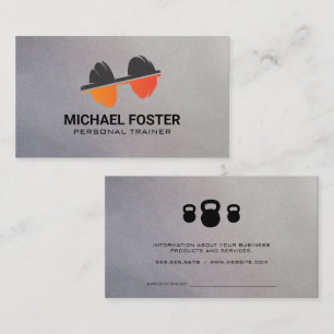 Dumbbell Weight Logo   Health Fitness Appointment Card